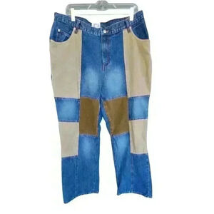 Vintage Carolina Blues Patchwork Wide Leg Jeans